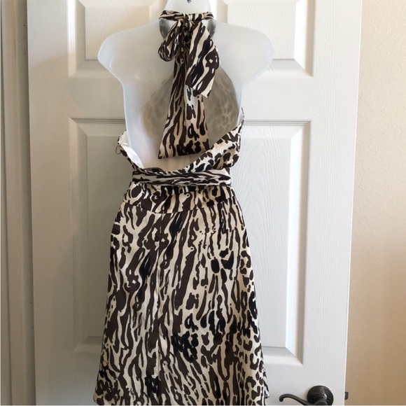 Banana Republic Animal Print Mini Dress - Black and Cream NWOT - Picture 2 of 4